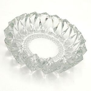 Versatile Dazzling Vintage Clear Pressed Glass Ashtray EAPG